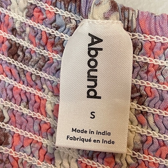 Nordstrom ABOUND SQUARE NECK PRINTED MINI DRESS PINK FADE FLOWER HAZE Small - Picture 5 of 7